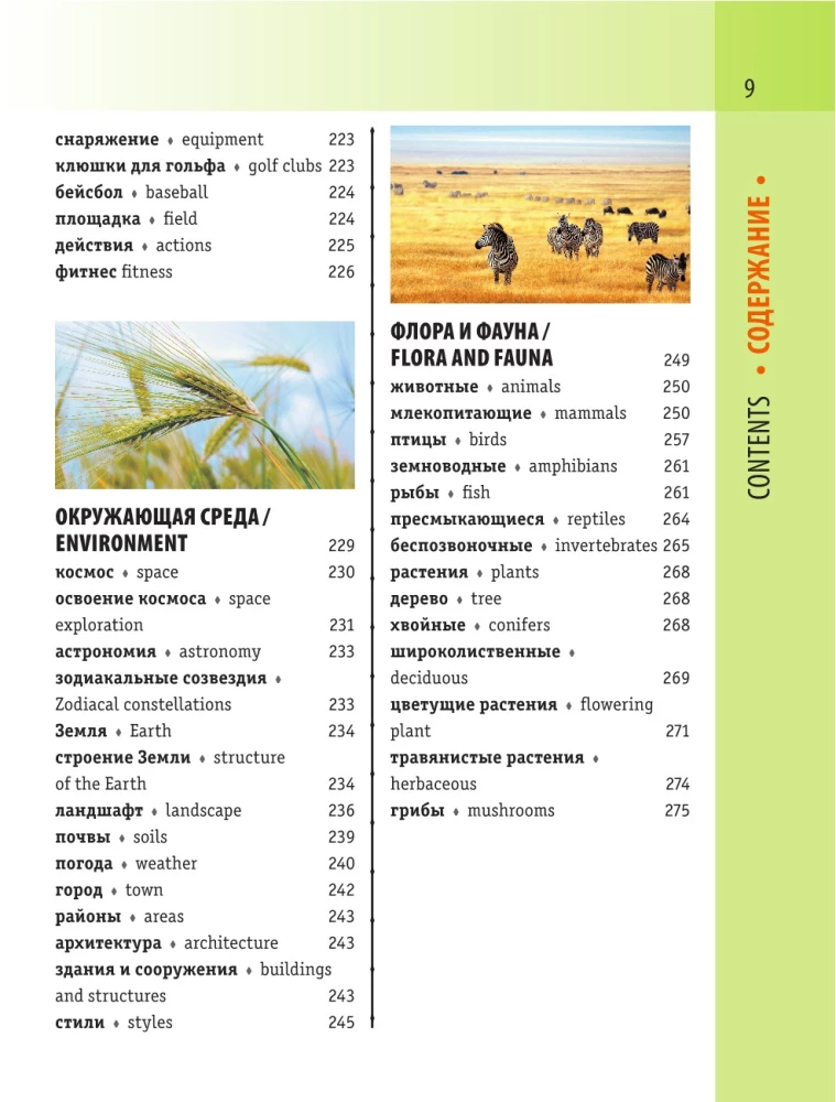 Angļu-krievu vizuālais vārdnīca ar transkripciju