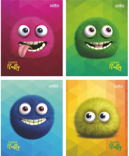 Burtnīca - Lucky Fluffy, A5, 48 lapas, rūtiņa, dažādība