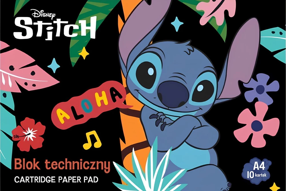 Альбом для рисования - Stitch Aloha, А4, 10 листов