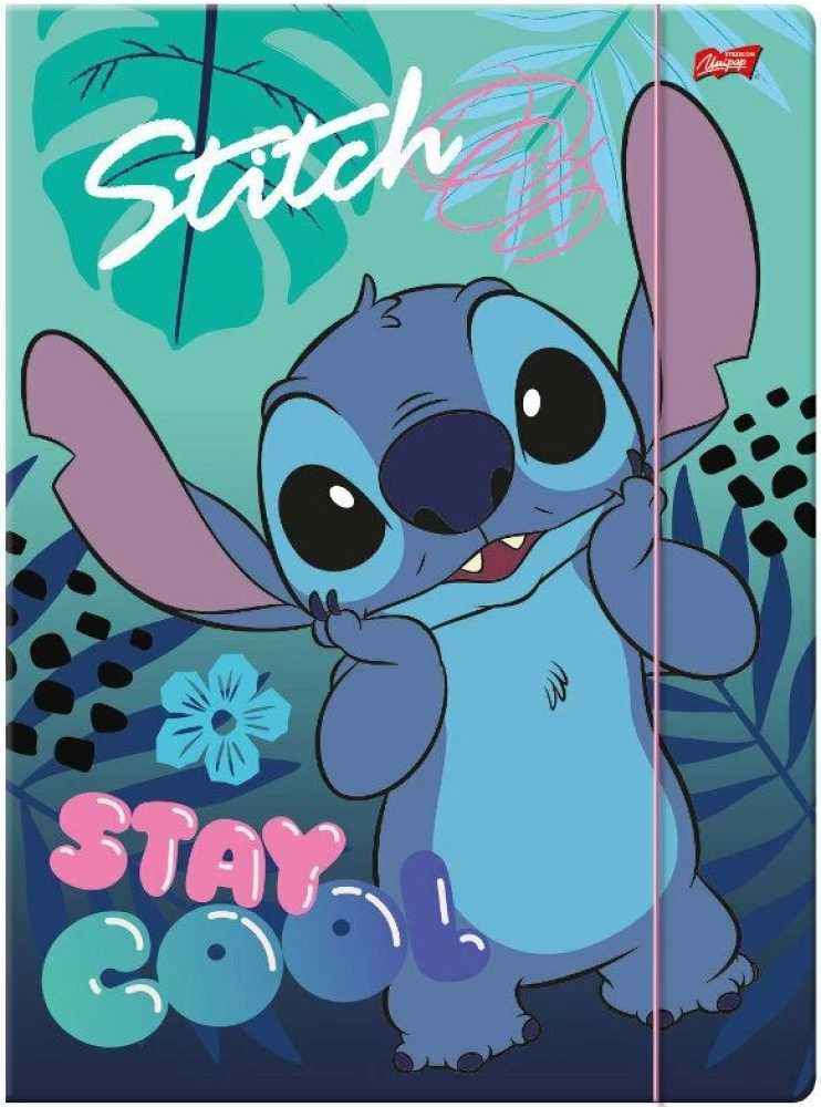 Папка - Stitch Stay Cool, А4, на резинке