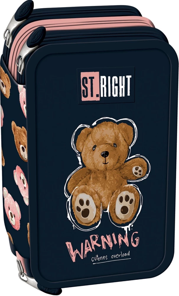 Пенал - ST.RIGHT Teddy Bear (тройной, с наполнением)