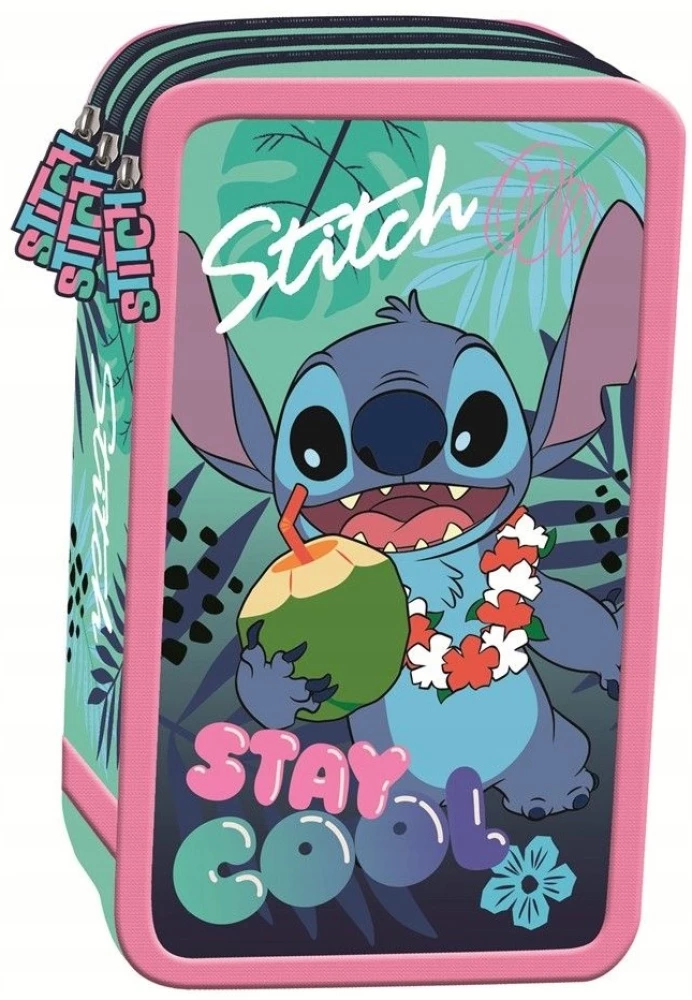 Пенал Stitch Stay Cool (тройной, с наполнением)