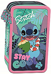 Пенал Stitch Stay Cool (тройной, с наполнением)
