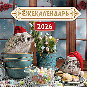 Ёжекалендарь. Цветной маршмеллоу. Календарь настенный на 2026 год (170х170)