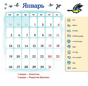 Синичкин календарь настенный на 2026 год (290х290 мм)