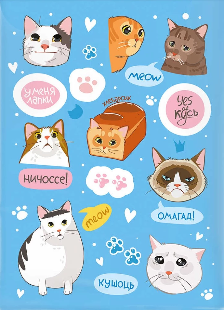 Набор наклеек - Мемы. Котики