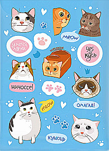 Набор наклеек - Мемы. Котики