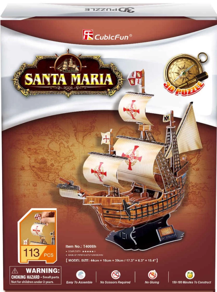 3D пазл - Корабль. Santa Maria. 113 деталей