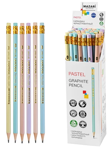 Карандаш чернографитный - Pastel, в ассортименте