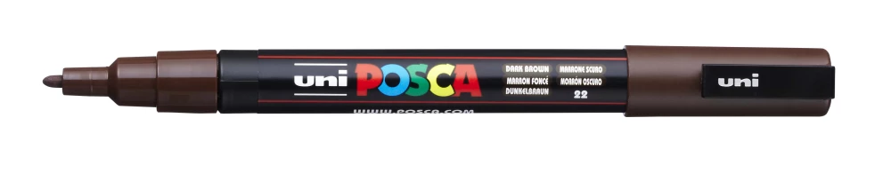 Akrila marķieris Uni Posca PC-3M 22, tumši brūns
