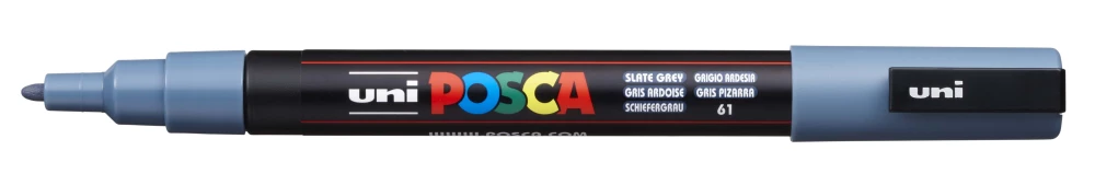 Маркер акриловый Uni Posca PC-3M 61, сине-серый
