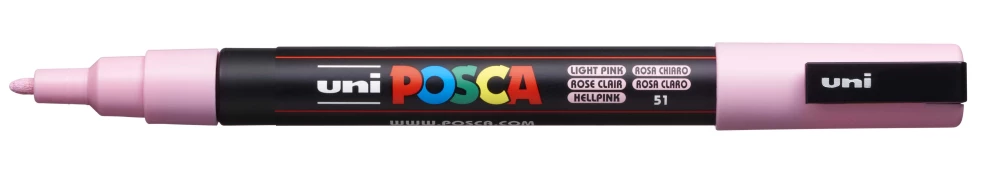 Akrila marķieris Uni Posca PC-3M 51, gaiši rozā
