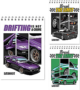 Блокнот - Drifting авто, А6, 40 листов, клетка, в ассортименте