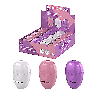 Plastmasas zīmuļu asināmais - Eva, Candy, ar konteineru, assorti