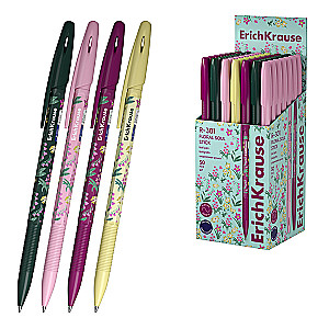Ручка шариковая - R-301 Stick Floral Soul 0.7, цвет чернил синий, в ассортименте