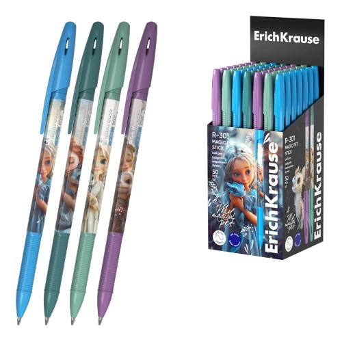 Ручка шариковая - R-301 Stick Magic Pet 0.7, цвет чернил синий, в ассортименте