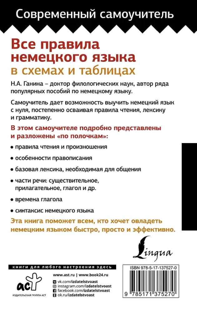 Все правила немецкого языка в схемах и таблицах