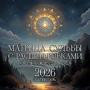 Матрица судьбы с расшифровками. Аркан каждого месяца. Календарь 2026