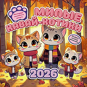 Милые кавай-котики. Календарь семейного досуга 2026