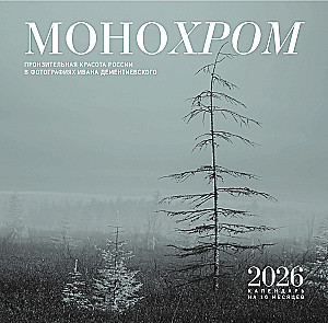 Monohroms. Caursitīga Krievijas skaistums Ivana Dementijevska fotogrāfijās. Sienas kalendārs uz 16 mēnešiem 2026. gadam