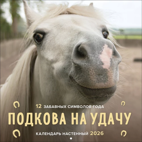 Подкова на удачу. 12 забавных символов года. Календарь настенный на 2026 год