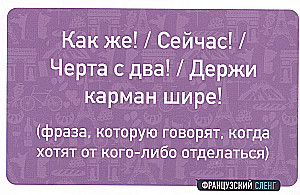 Французский сленг. 56 карточек с популярными разговорными выражениями и примерами