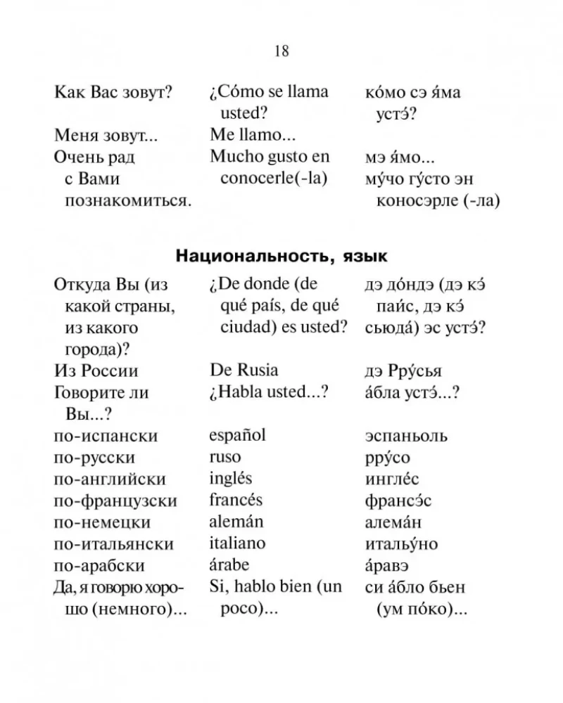 Русско-испанский разговорник