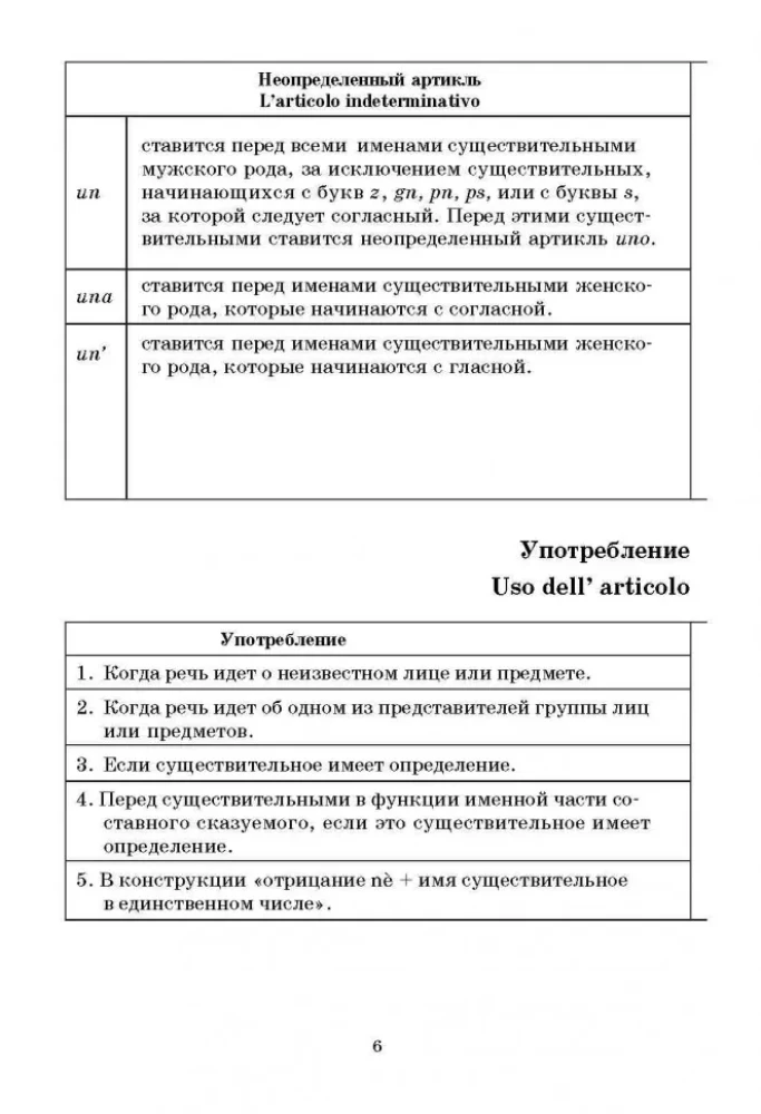 Itāļu gramatika tabulās un shēmās