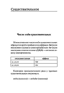 Visi Turku valodas noteikumi shēmās un tabulās