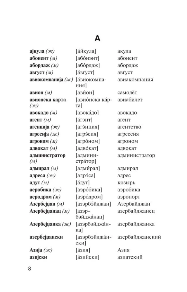 Популярный сербско-русский русско-сербский словарь с произношением