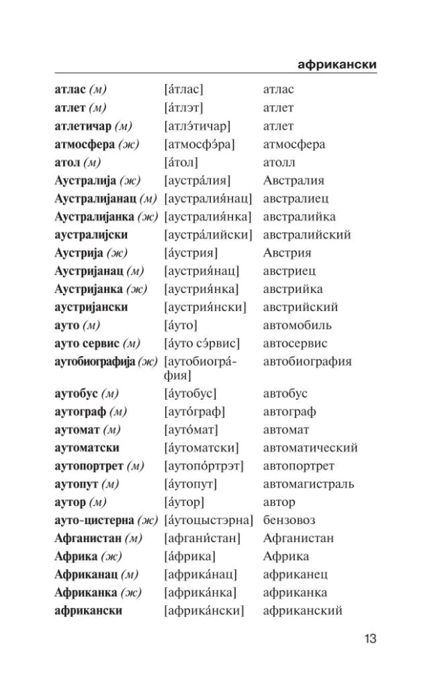Популярный сербско-русский русско-сербский словарь с произношением