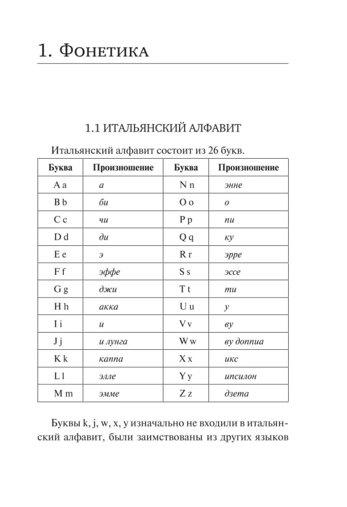 Visi itāļu valodas noteikumi shēmās un tabulās
