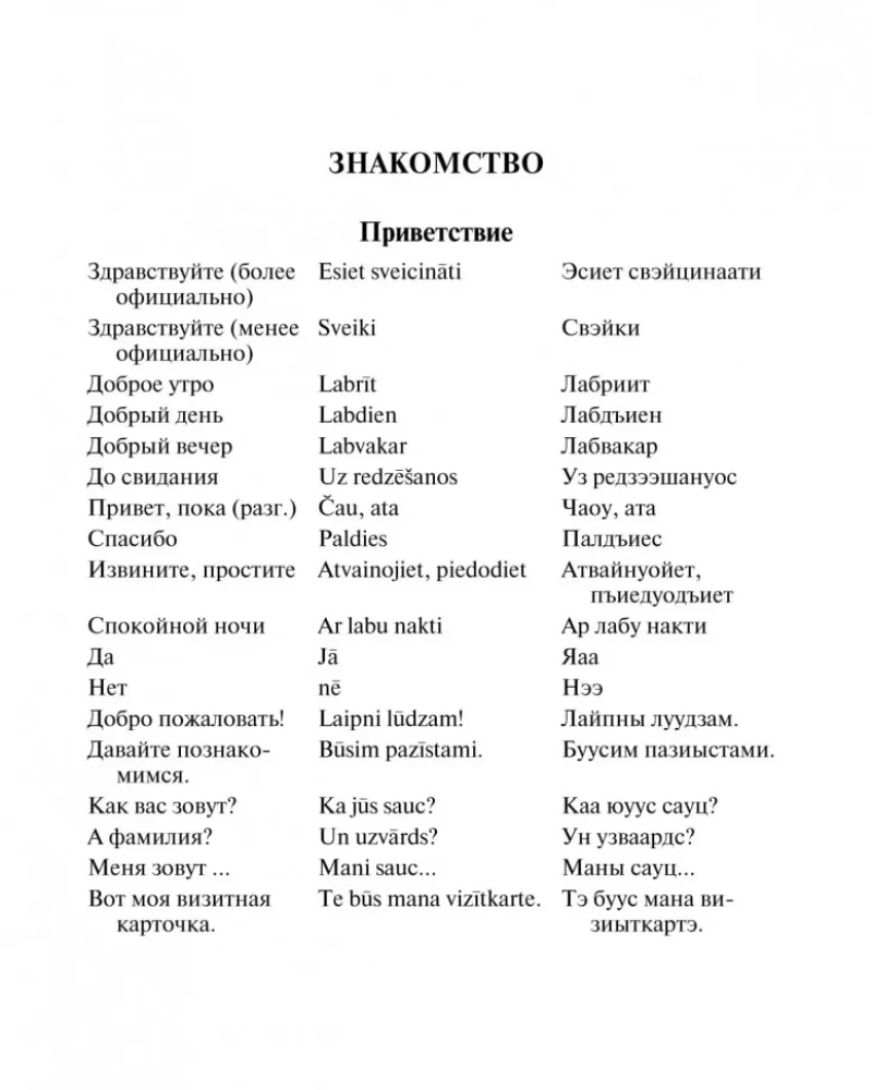 Русско-латышский разговорник