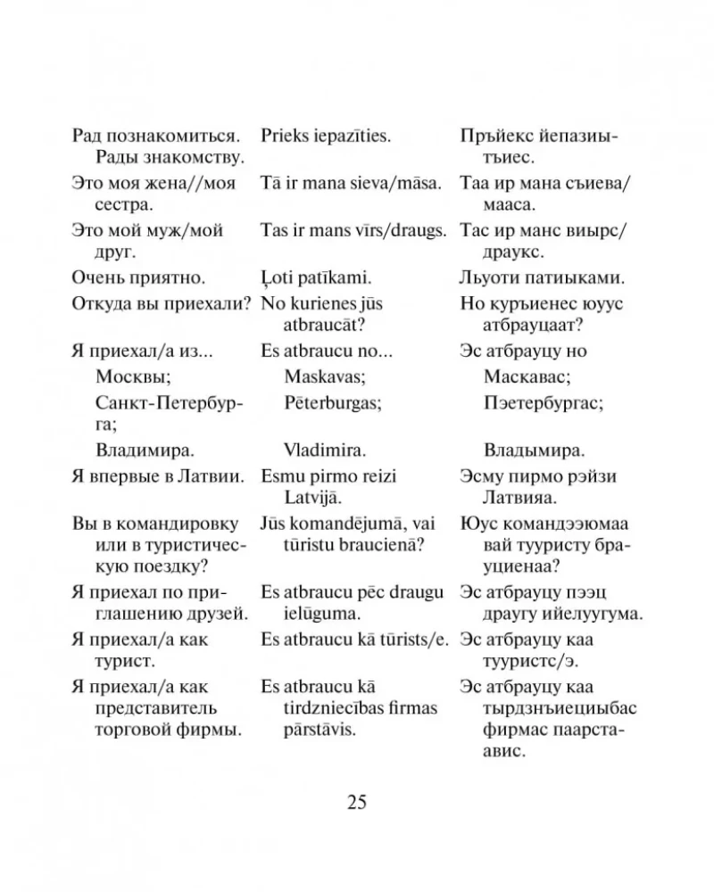 Русско-латышский разговорник
