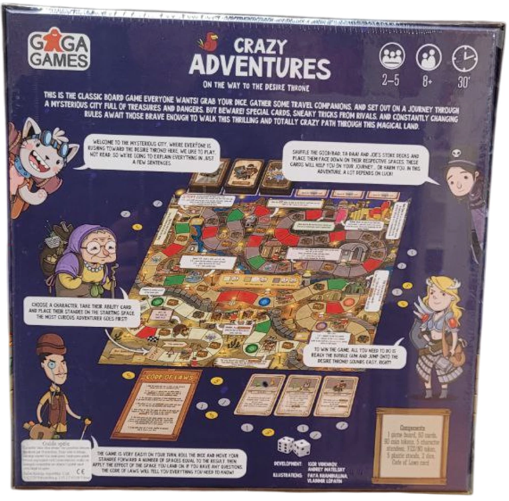 Galda spēle - Crazy Adventures. Ceļā uz vēlēšanās tronī