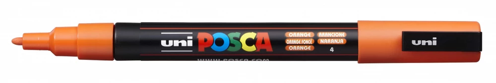 Маркер UNI "POSCA" PC-3M, 0,9-1,3 мм, наконечник пулевидный, №4 цвет оранжевый