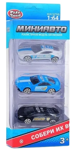 Mašīnu komplekts - Policija 1:64, 3 gab.