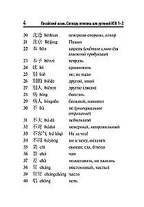 Китайский язык. Словарь лексики для уровней HSK 1-2