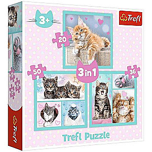 Puzle 3in1 Trefl: Saldi dzīvnieki