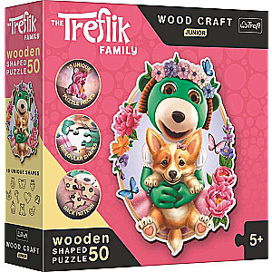 Puzle 50 Wood Craft Junior Trefl: Happy Trefliks