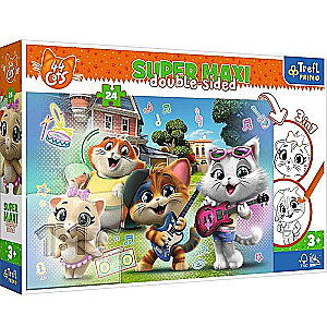 Puzle 24 Super Maxi Trefl: Rainbow 44 kaķi