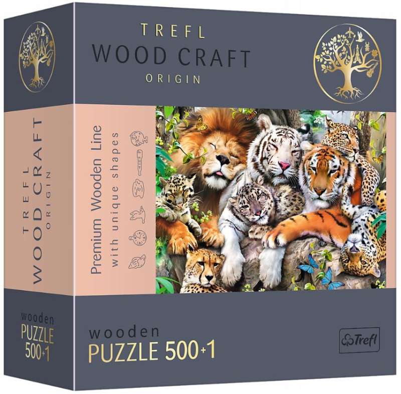 Пазл 500+1 Trefl: Wild Cats in the Jungle