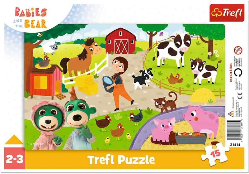 Puzzle 15 Trefl: Babies and the Bear