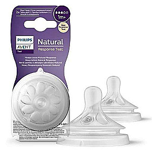 Silikona knupis Philips Avent: anti-kolikas, lēns plūsma, 1 mēn+., 2 gab.