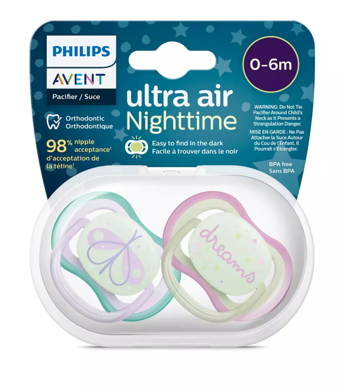 Māneklītis Ultra Air Night, 0-6M, (2gab), meitenēm Philips Avent