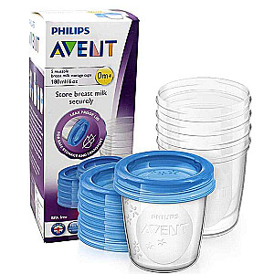 Kontaineri krūts piena uzglabāšanai Philips Avent - 180 ml, 5 gab.