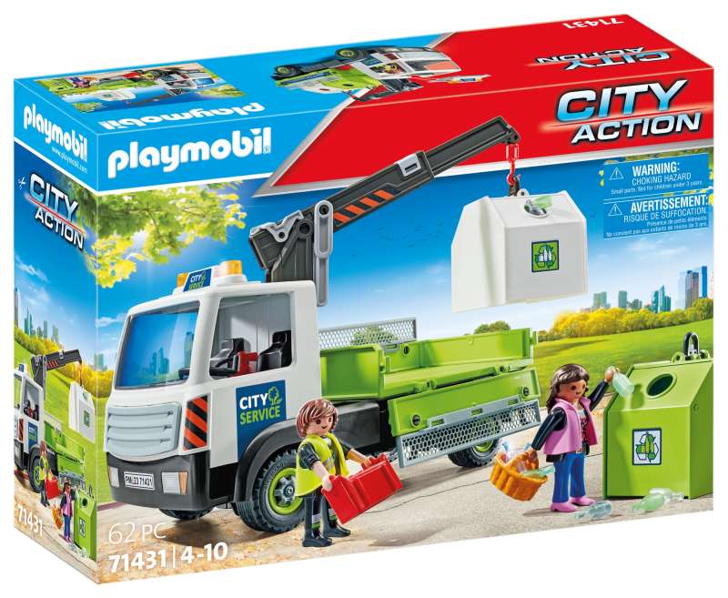 Konstruktors - Playmobil Glass Recycling Truck with Container 