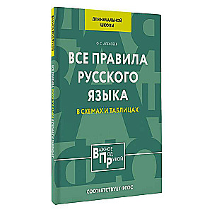 Visi krievu valodas noteikumi sākumskolai shēmās un tabulās