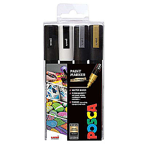 Marķieru komplekts UNI Posca PC-5M, 4 gab.