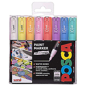 UNI Posca PC-1M marķieru komplekts, 8 krāsas